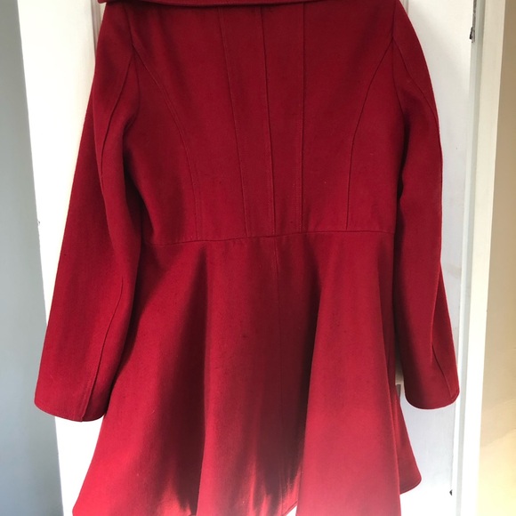 Women’s Red Wool Blend Coat by Laundry by Shelli Segal (Size Large) - Picture 3 of 7